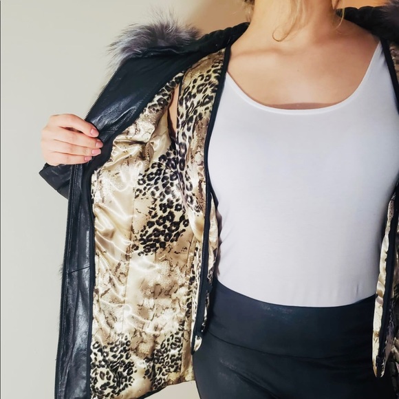 2-in-1 winter leather jacket with silver fox - Picture 9 of 16